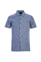 Orta Lacivert Polo Yaka Slim Fit Dar Kesim Düğmeli Desenli Pamuk T-shirt