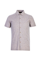 Orta Bej Polo Yaka Slim Fit Dar Kesim Düğmeli Desenli Pamuk T-shirt