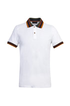 Beyaz Polo Yaka Desenli Slim Fit Dar Kesim T-shirt