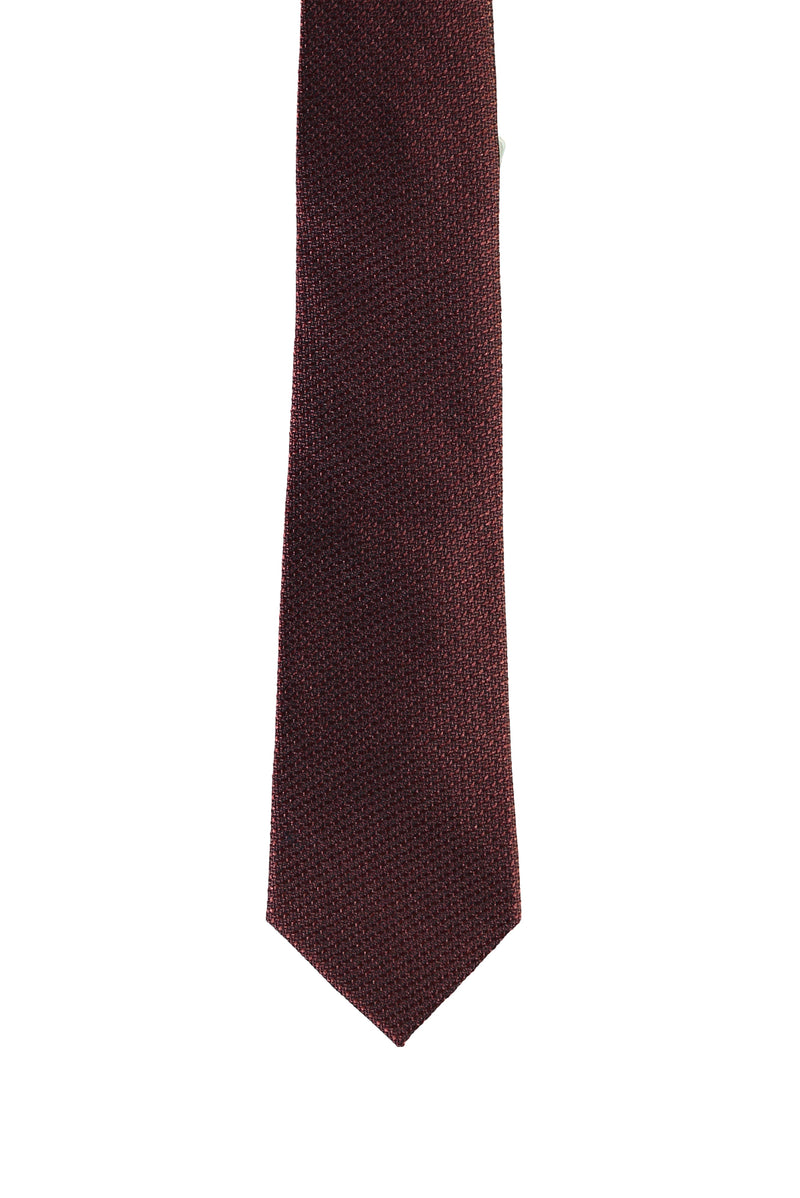 Koyu Bordo Desenli Kravat