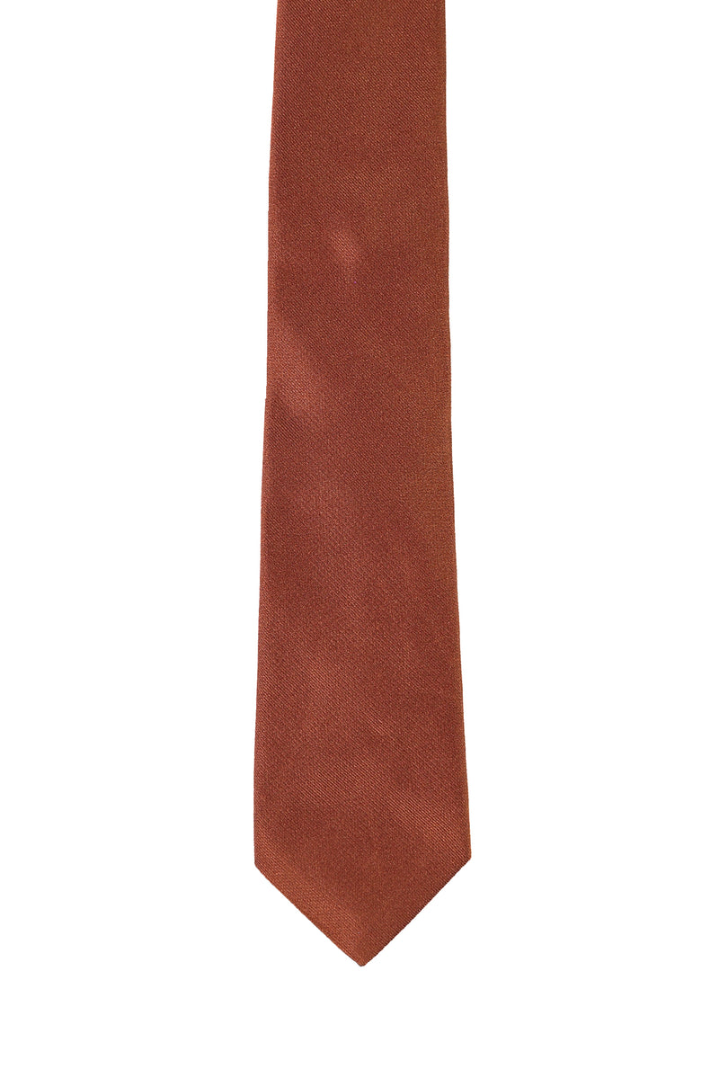 Kiremit İtalyan Düz Kravat