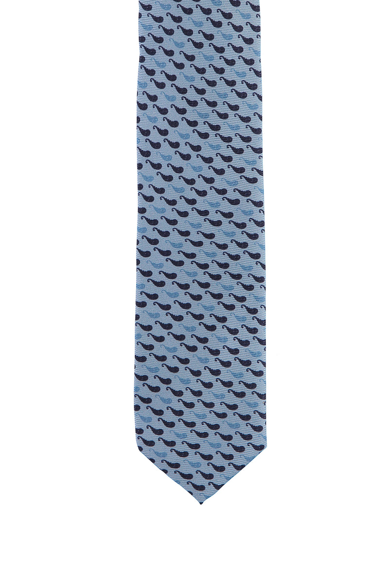 Açık Mavi Desenli Kravat