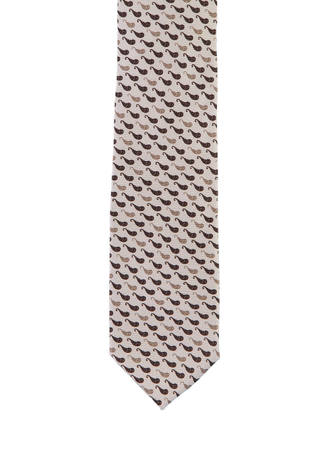 Krem Desenli Kravat