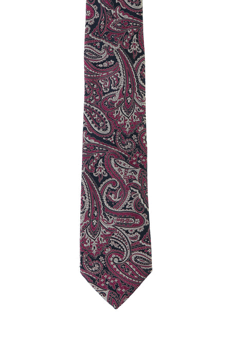Koyu Mor İtalyan Desenli Kravat