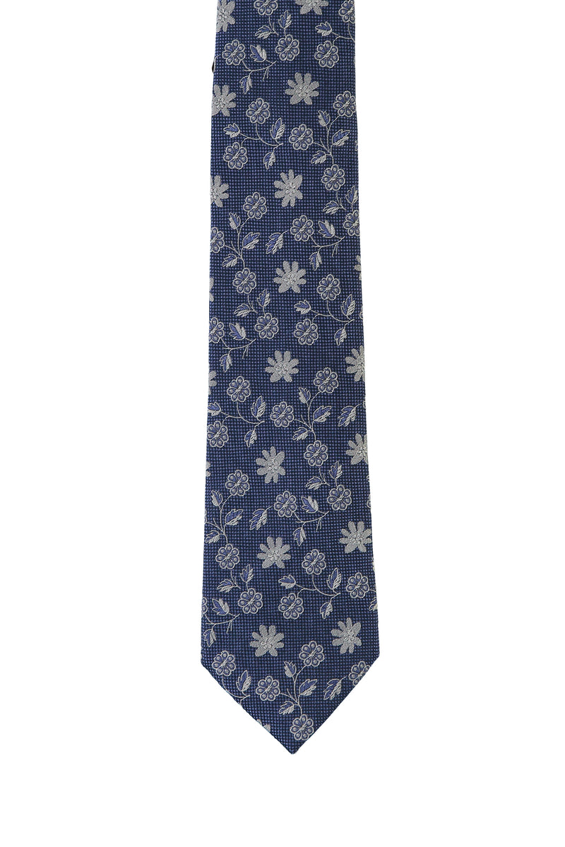 Koyu Lacivert İtalyan Desenli Kravat