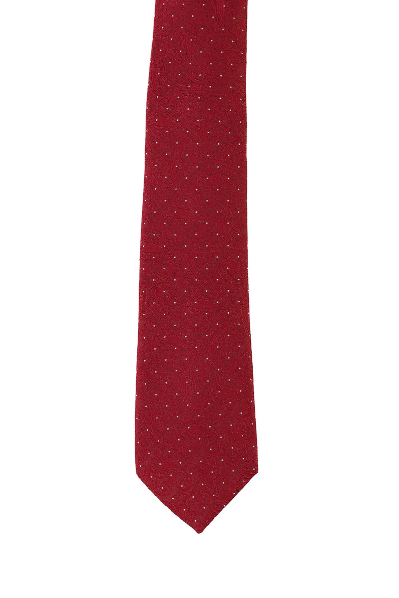 Koyu Kırmızı İtalyan Desenli Kravat