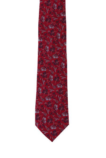 Koyu Kırmızı İtalyan Desenli Kravat