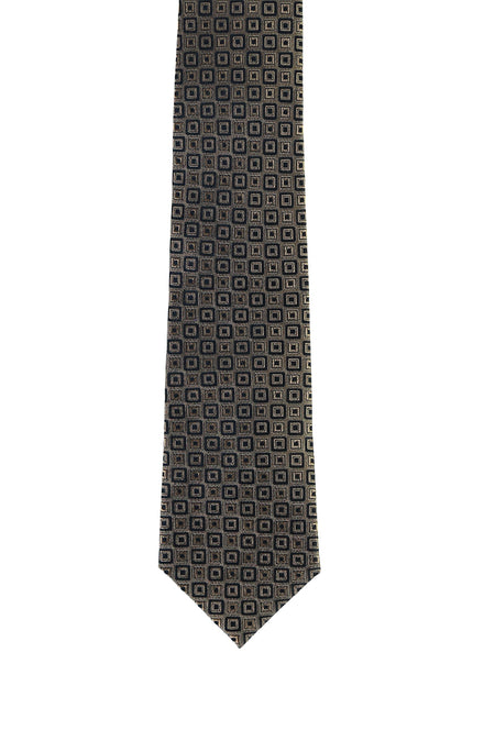 Orta Bej Desenli Kravat