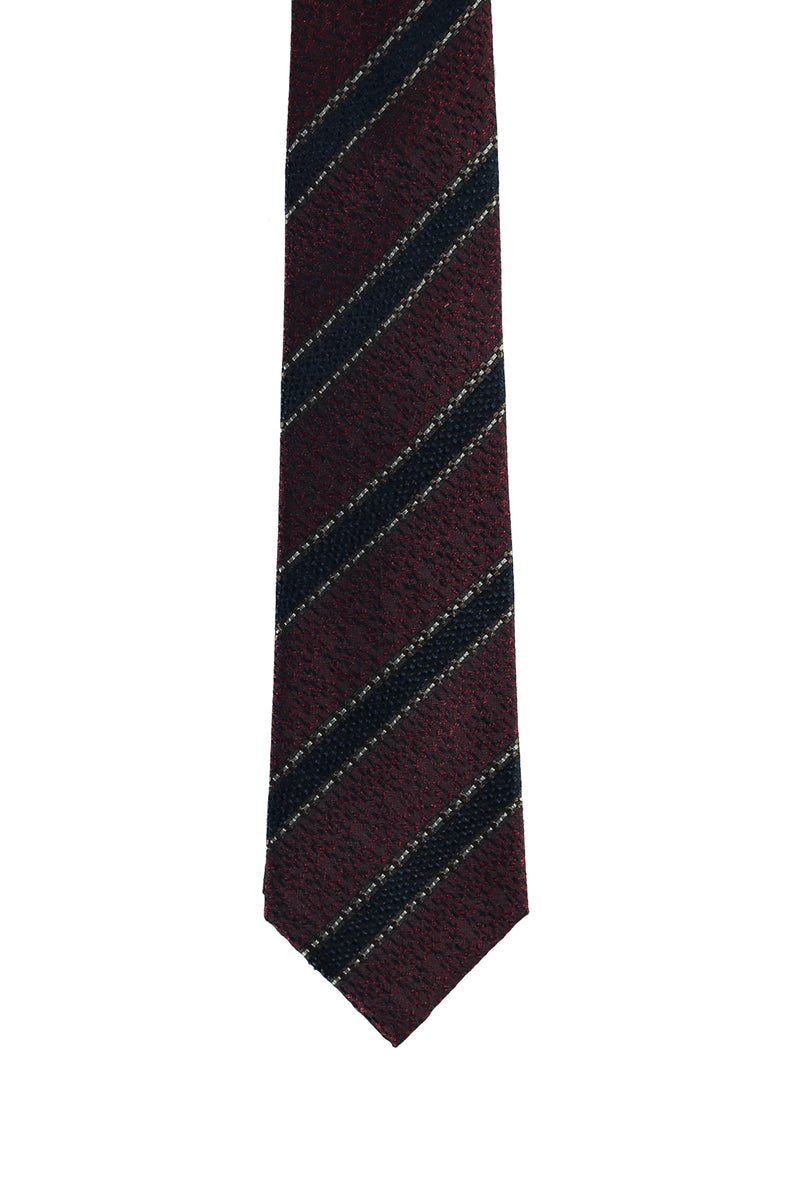 Koyu Bordo Desenli Kravat