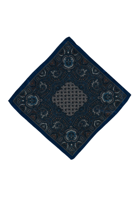 Açık Mavi İtalyan Desenli Mendil