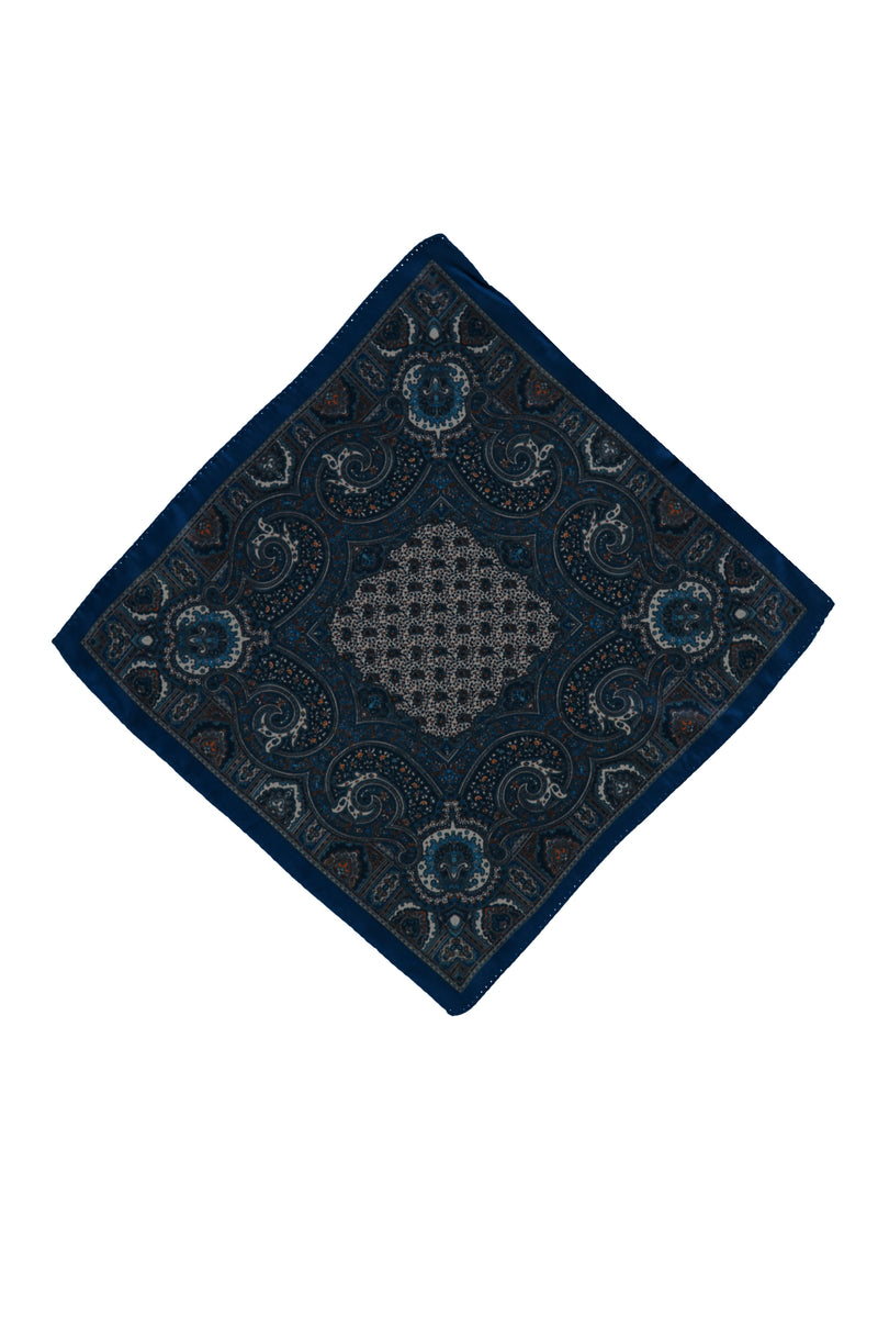 Açık Mavi İtalyan Desenli Mendil