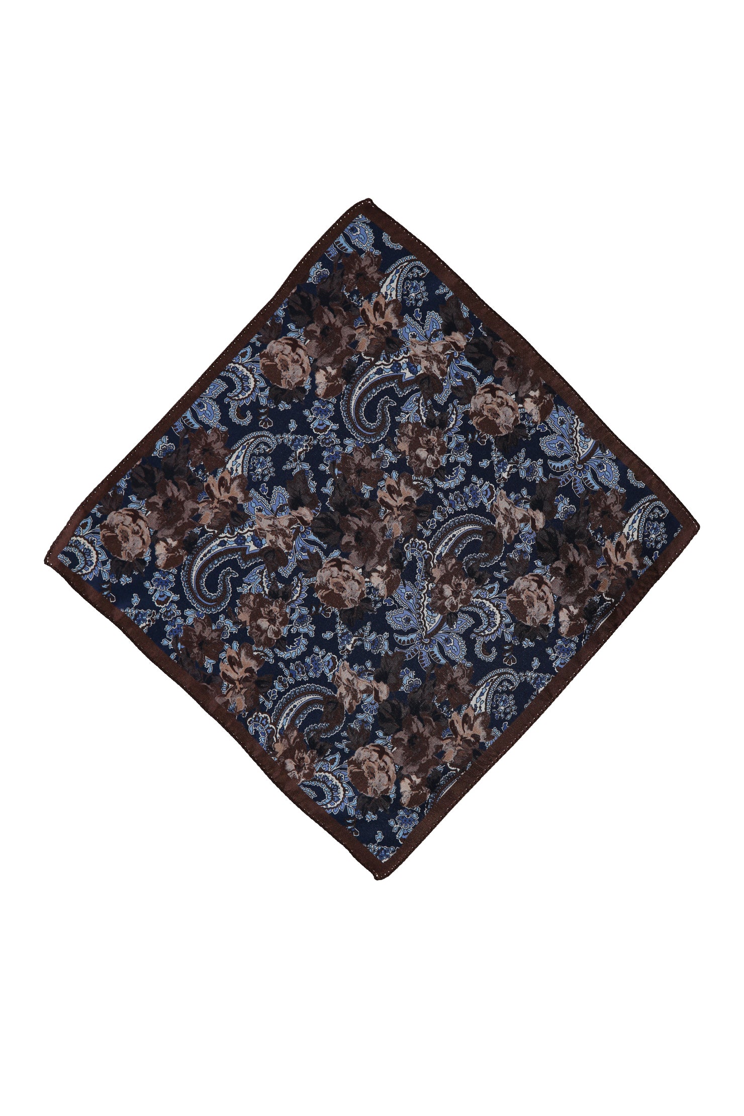 Koyu Kahve İtalyan Desenli Mendil