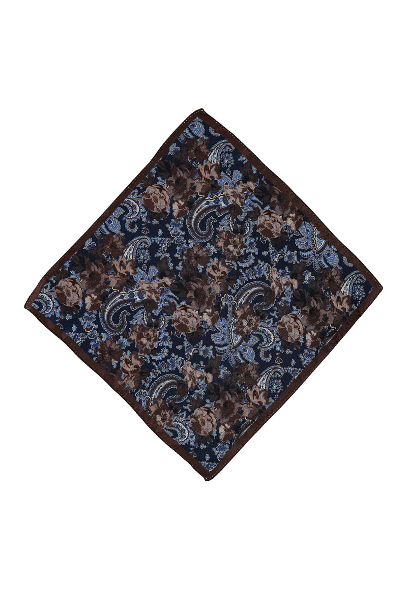 Koyu Kahve İtalyan Desenli Mendil