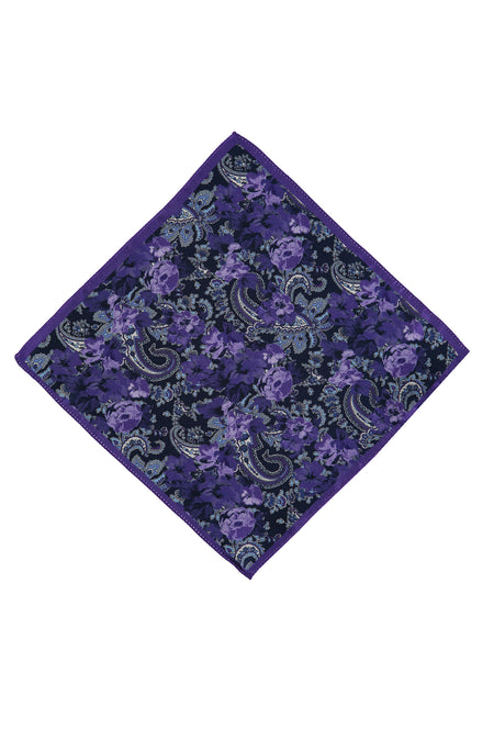 Orta Mor İtalyan Desenli Mendil