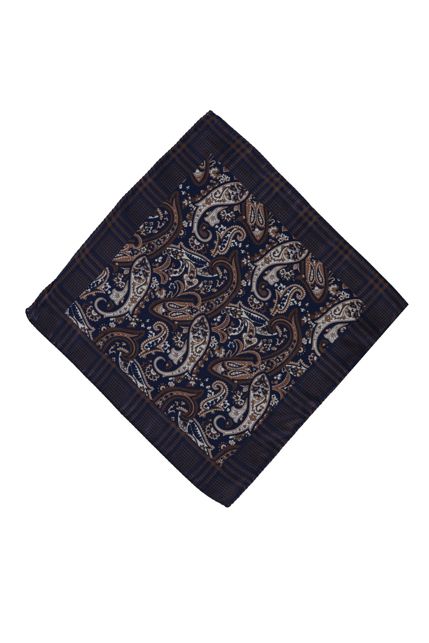 Orta Kahve İtalyan Desenli Mendil