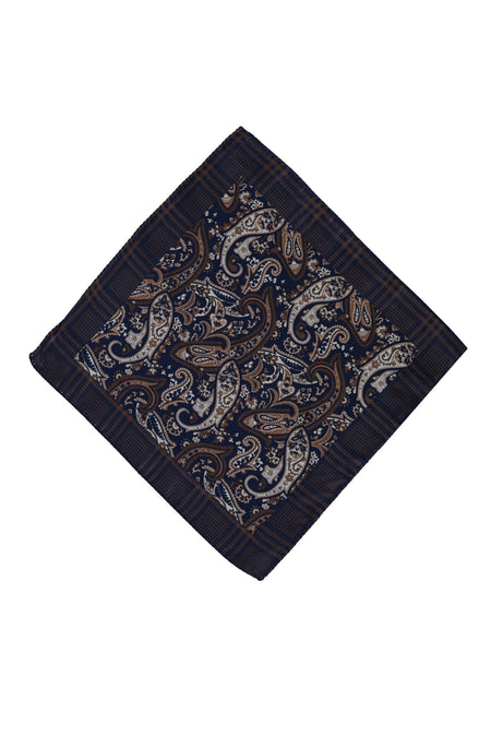 Orta Kahve İtalyan Desenli Mendil