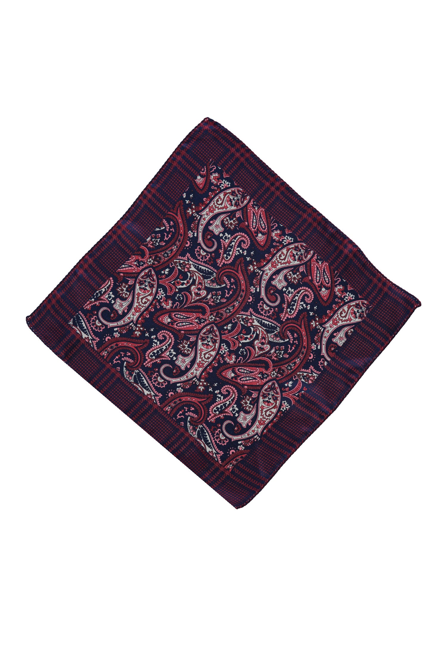 Koyu Kırmızı İtalyan Desenli Mendil