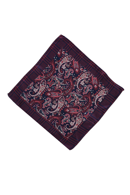 Koyu Kırmızı İtalyan Desenli Mendil