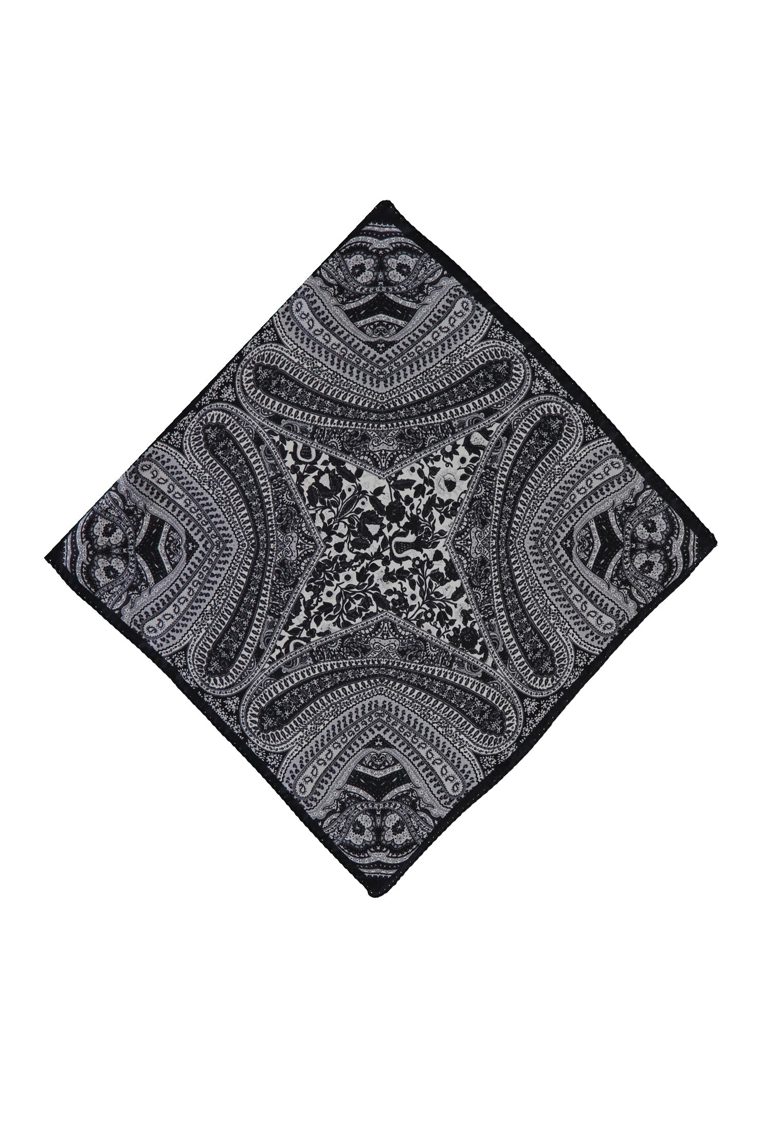 Siyah İtalyan Desenli Mendil