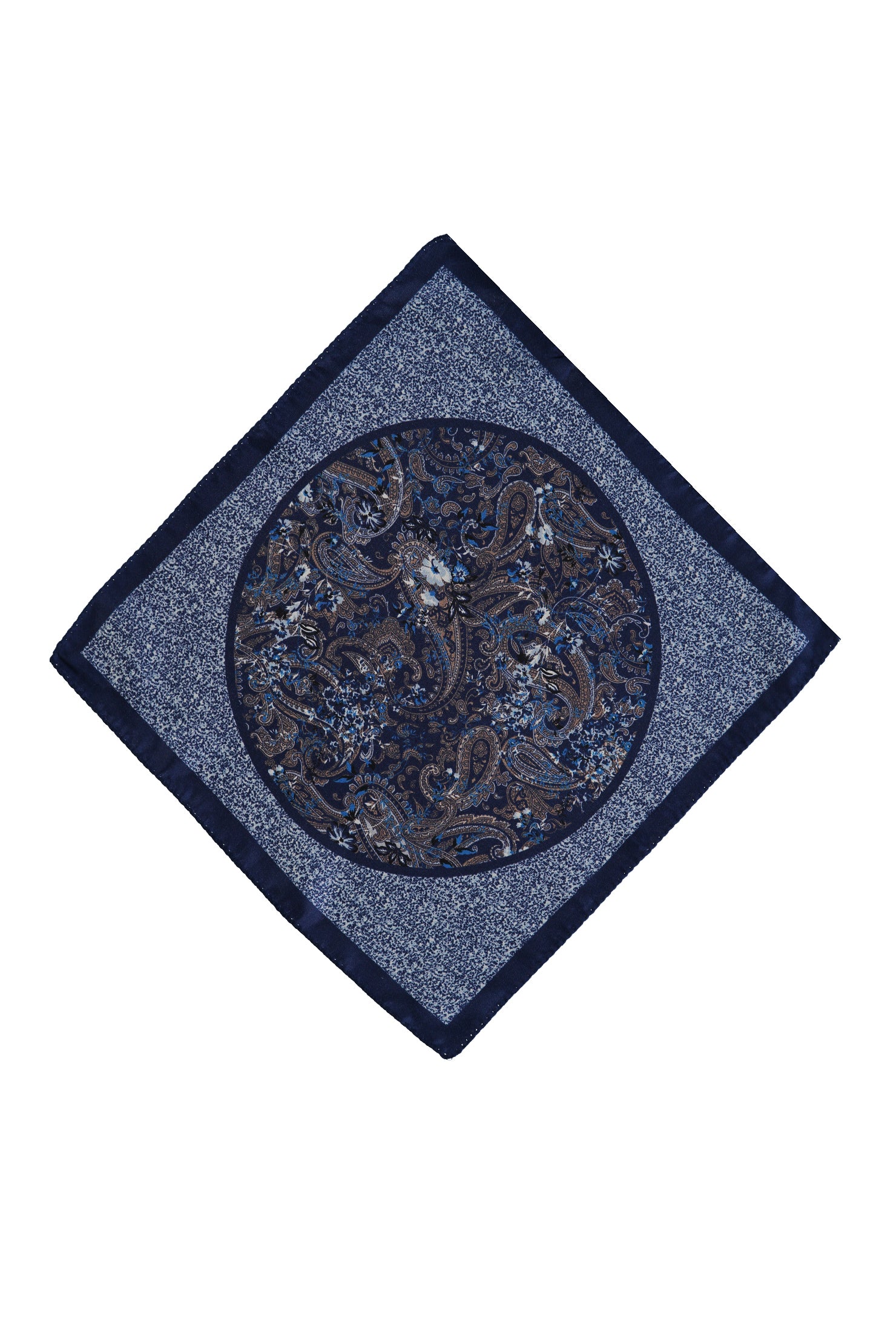 Koyu Lacivert İtalyan Desenli Mendil