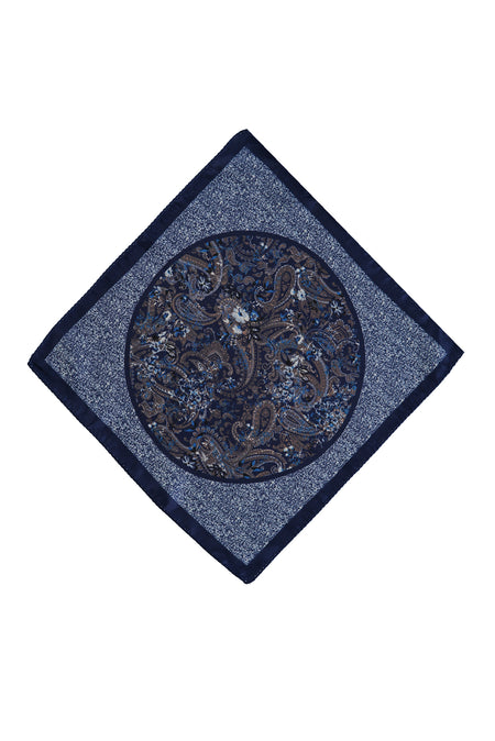 Koyu Lacivert İtalyan Desenli Mendil