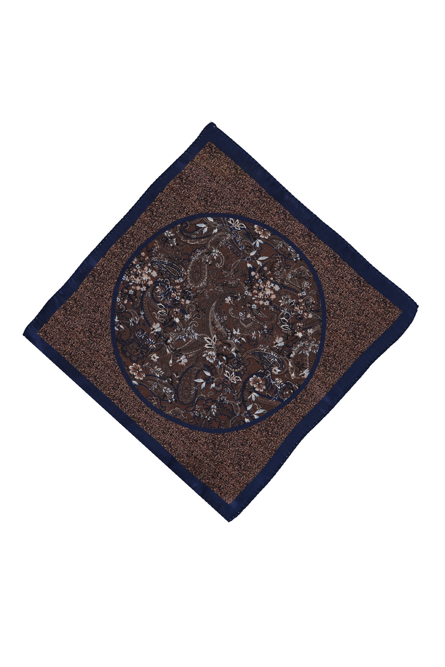 Koyu Kahve İtalyan Desenli Mendil