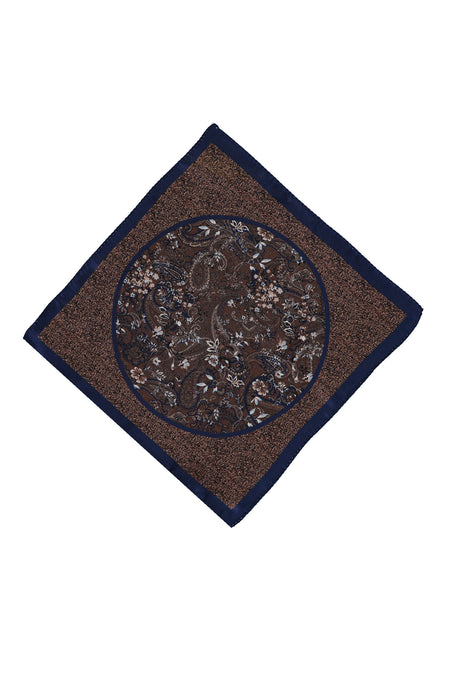 Koyu Kahve İtalyan Desenli Mendil