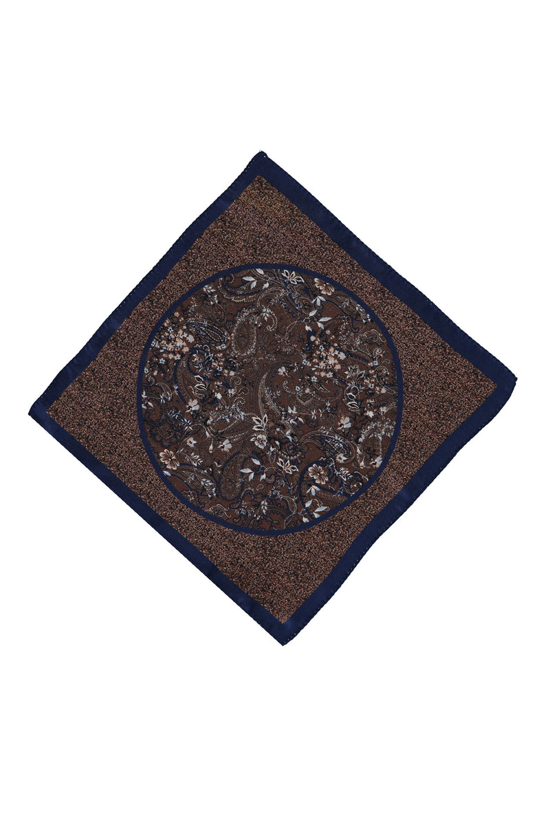 Koyu Kahve İtalyan Desenli Mendil