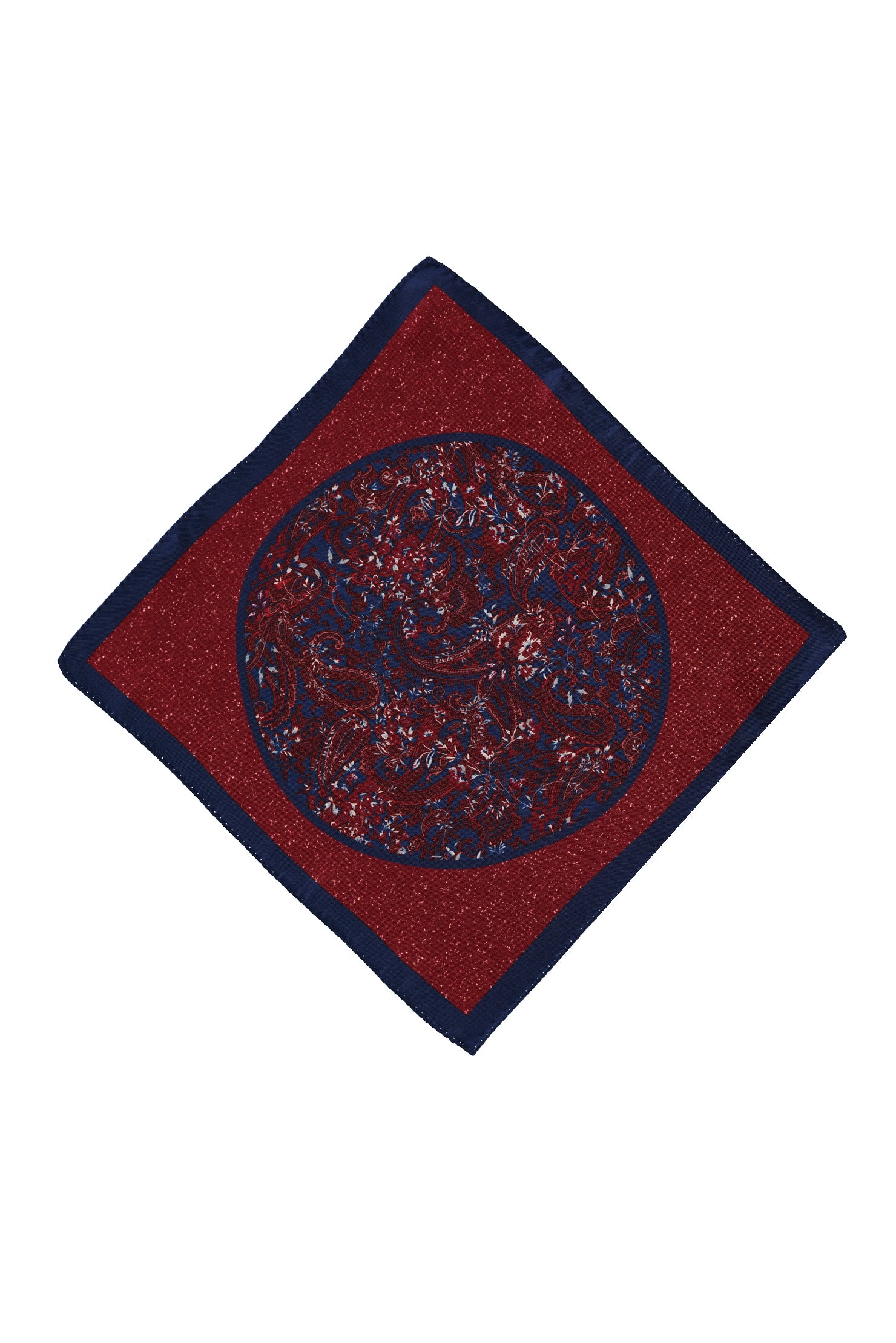 Koyu Kırmızı İtalyan Desenli Mendil