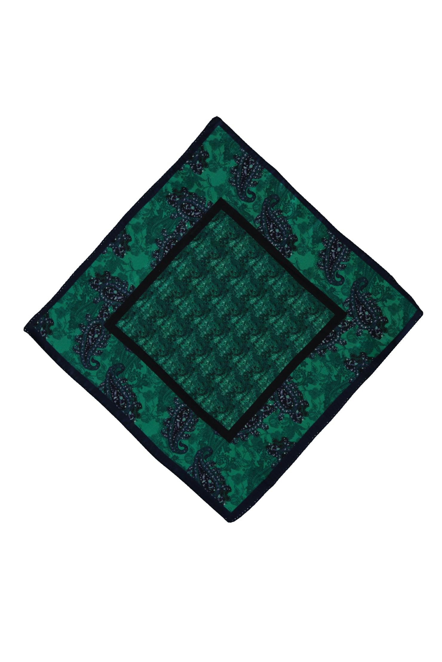 Zümrüt Yeşili İtalyan Desenli Mendil