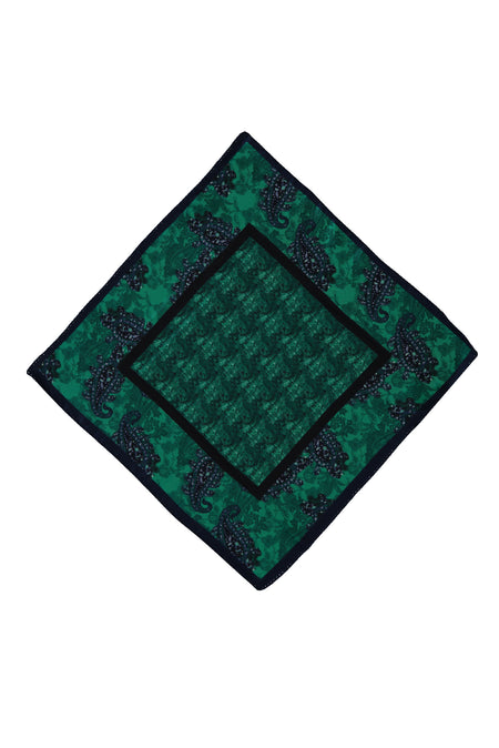 Zümrüt Yeşili İtalyan Desenli Mendil