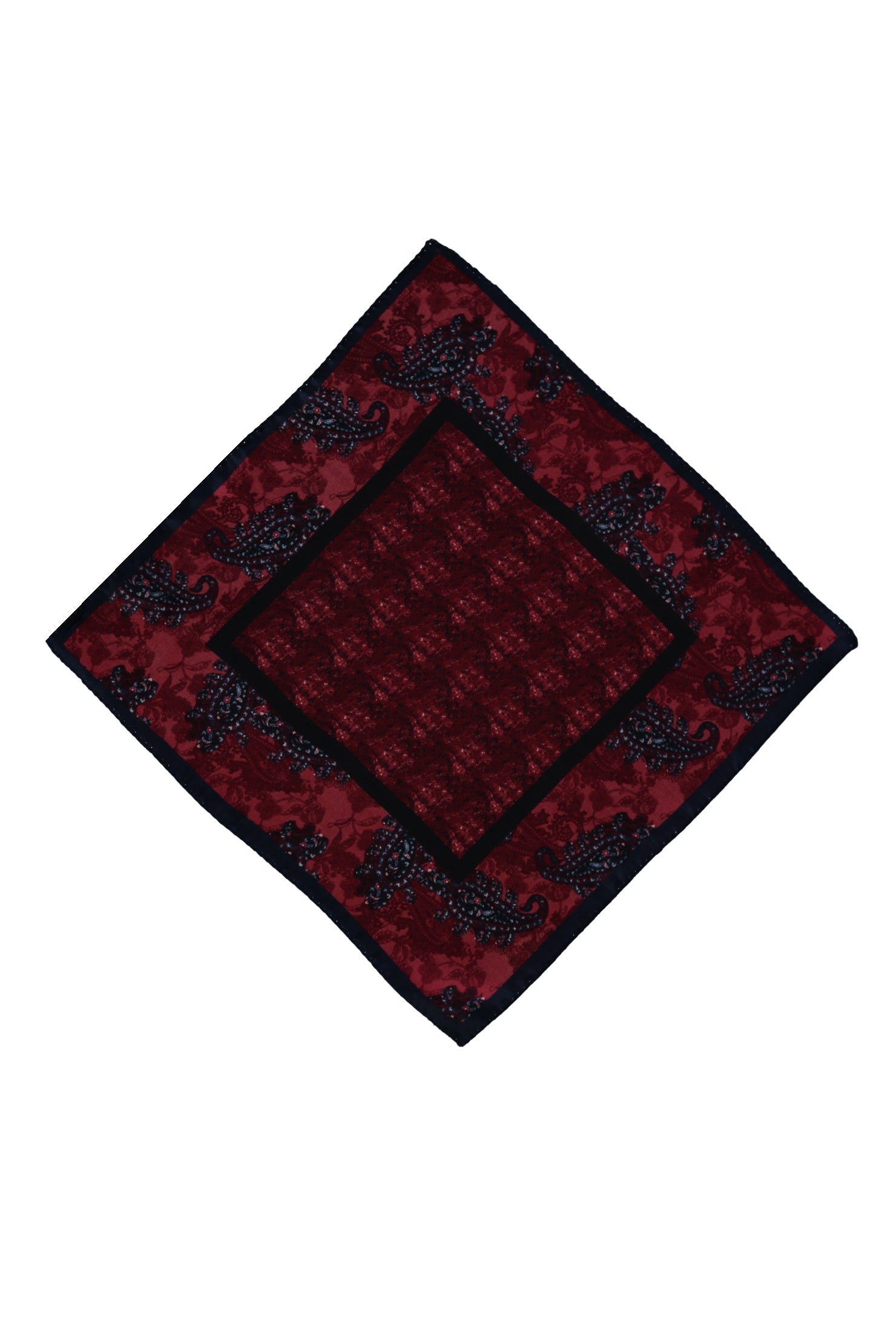 Koyu Kırmızı İtalyan Desenli Mendil