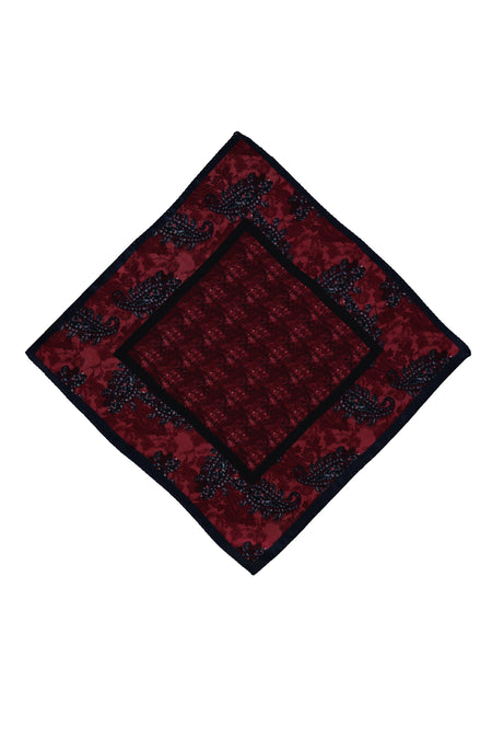 Koyu Kırmızı İtalyan Desenli Mendil