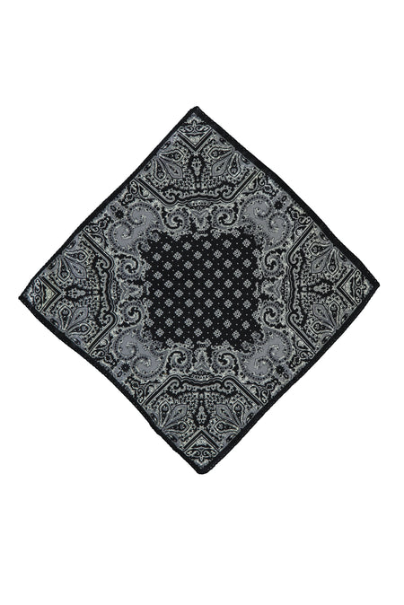 Siyah İtalyan Desenli Mendil