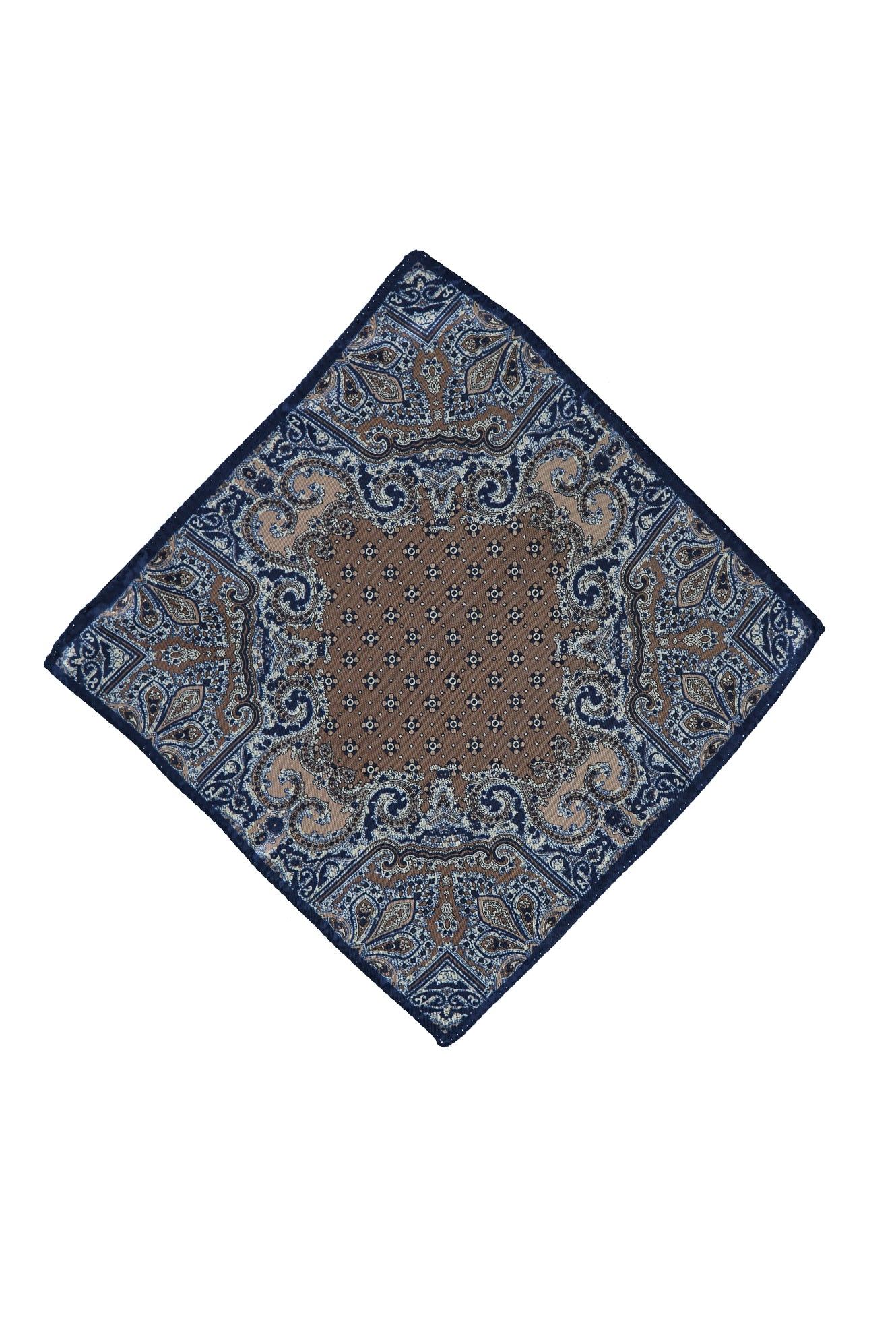Koyu Vizon İtalyan Desenli Mendil