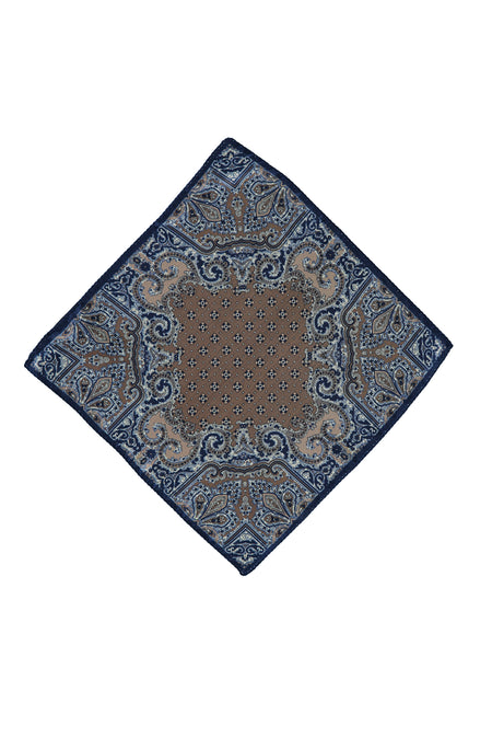 Koyu Vizon İtalyan Desenli Mendil