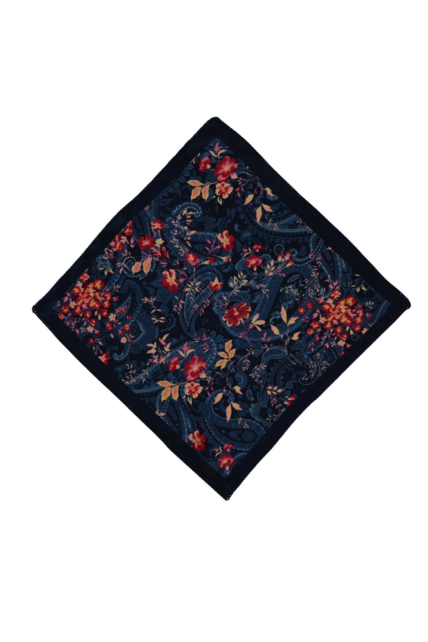 Koyu Lacivert İtalyan Desenli Mendil