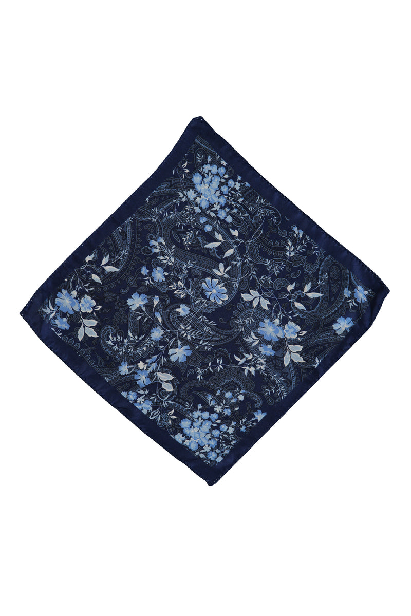 Koyu Mavi  İtalyan Desenli Mendil