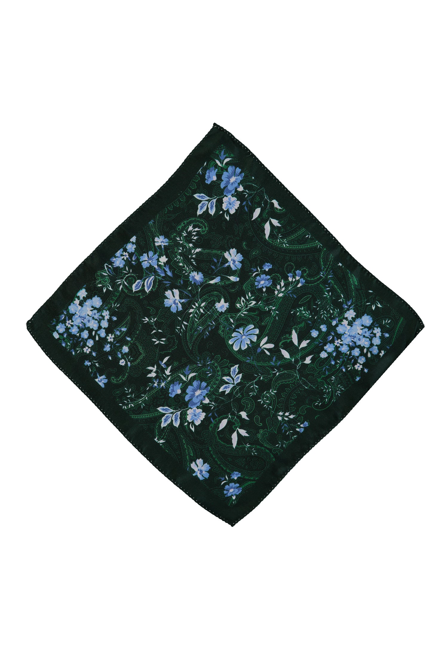 Koyu Yeşil İtalyan Desenli Mendil