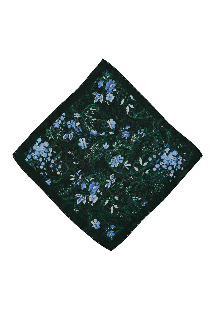 Koyu Yeşil İtalyan Desenli Mendil
