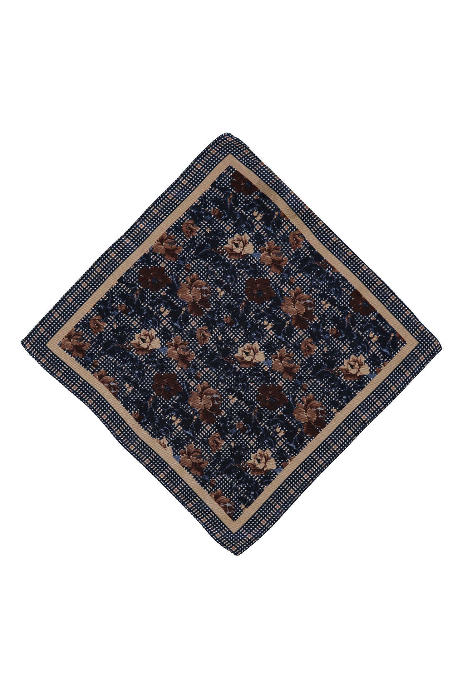 Koyu Kahve İtalyan Desenli Mendil