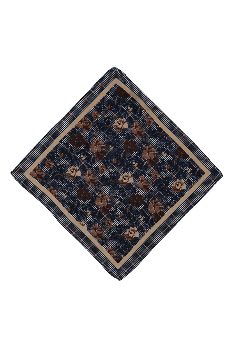 Koyu Kahve İtalyan Desenli Mendil