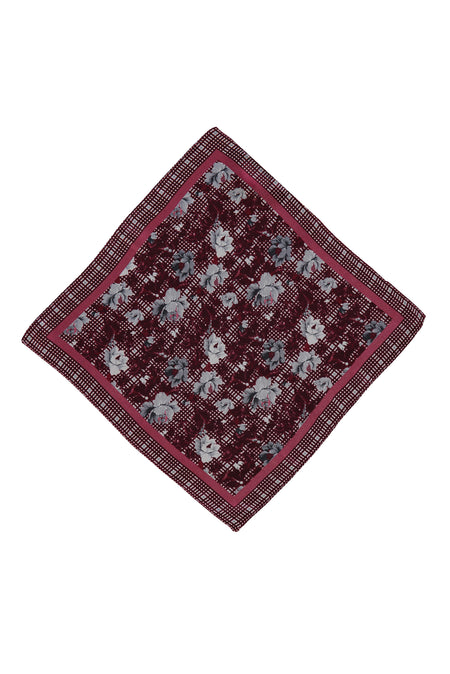 Koyu Bordo İtalyan Desenli Mendil