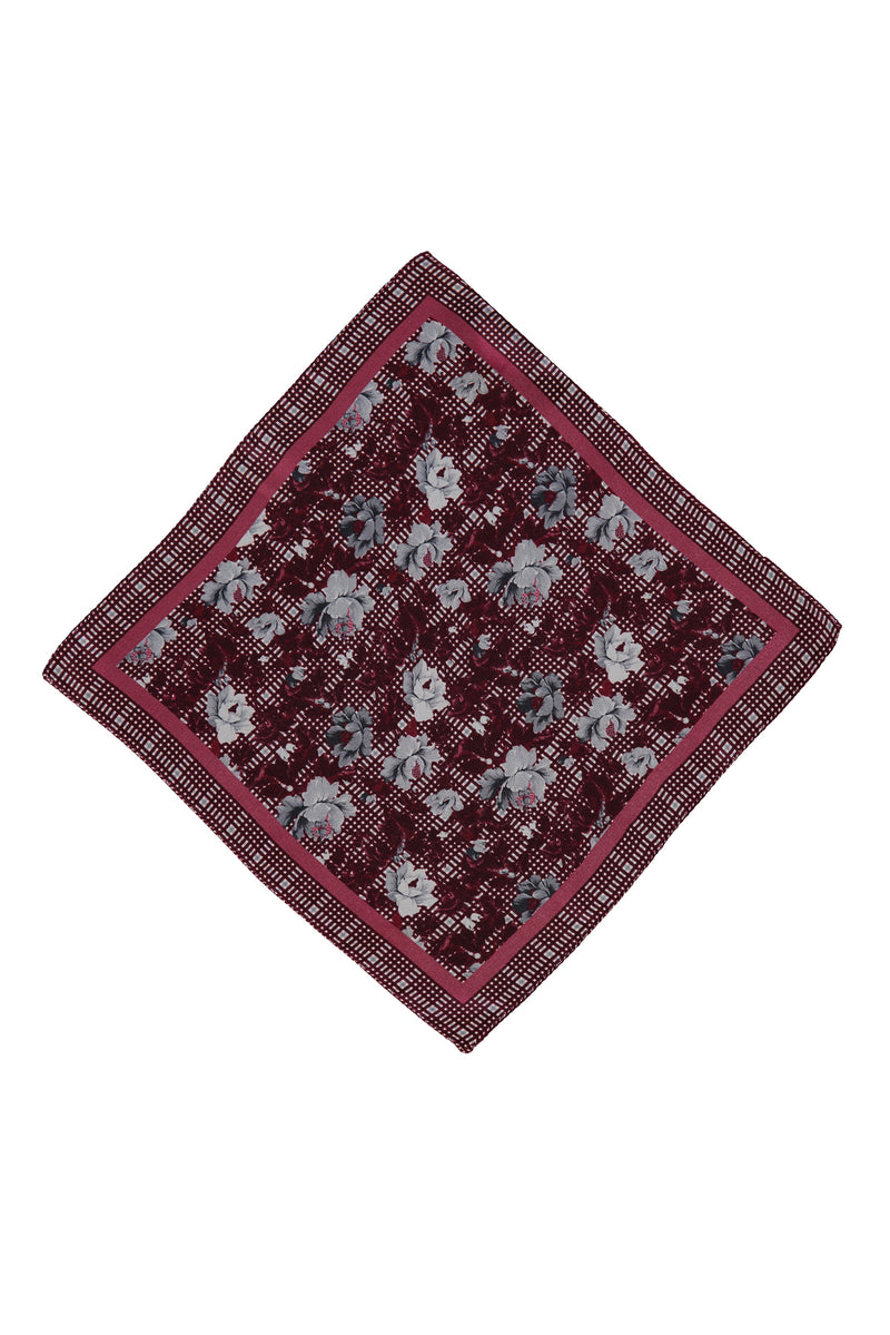 Koyu Bordo İtalyan Desenli Mendil