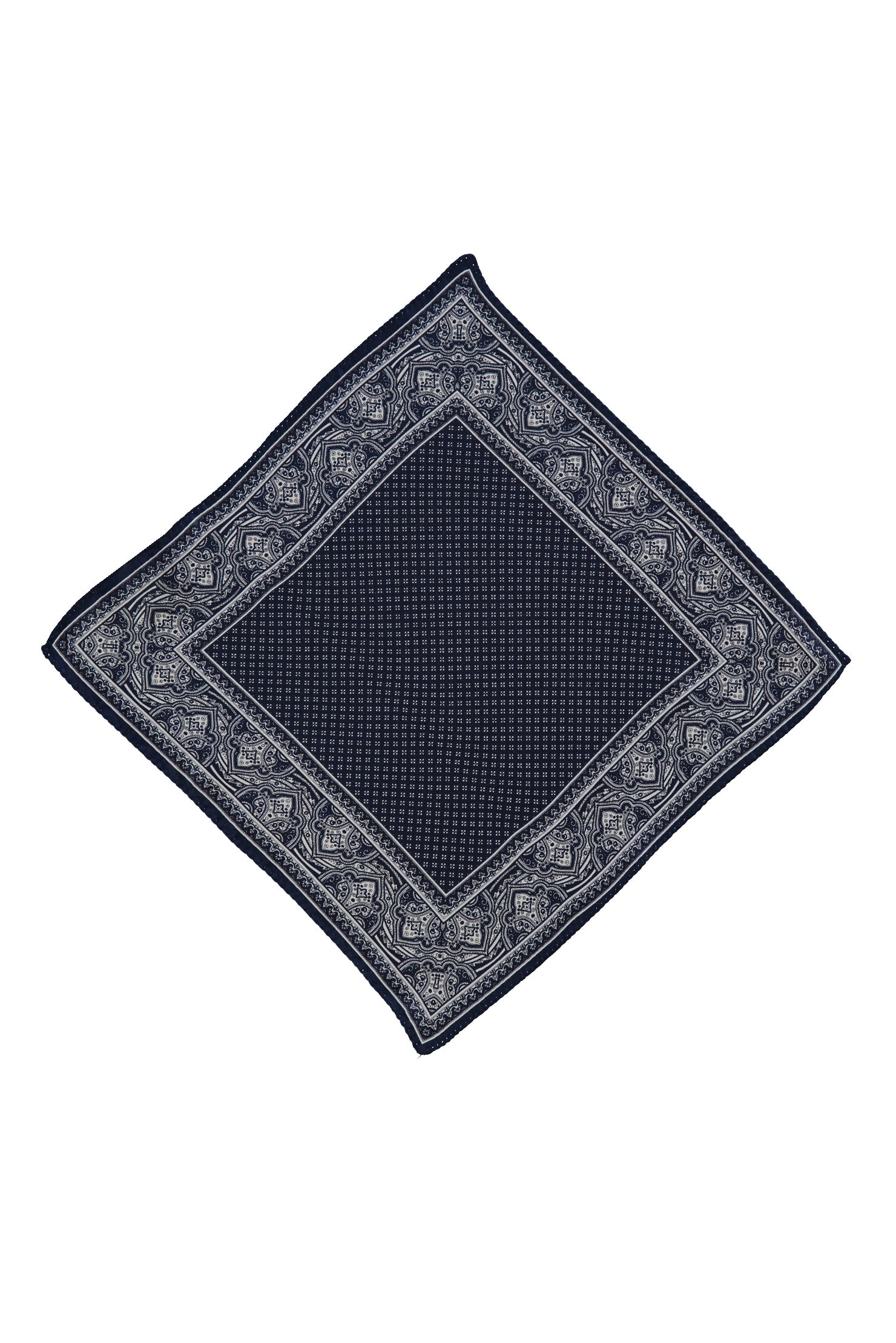 Koyu Lacivert İtalyan Desenli Mendil