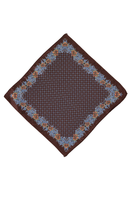 Koyu Kahve İtalyan Desenli Mendil