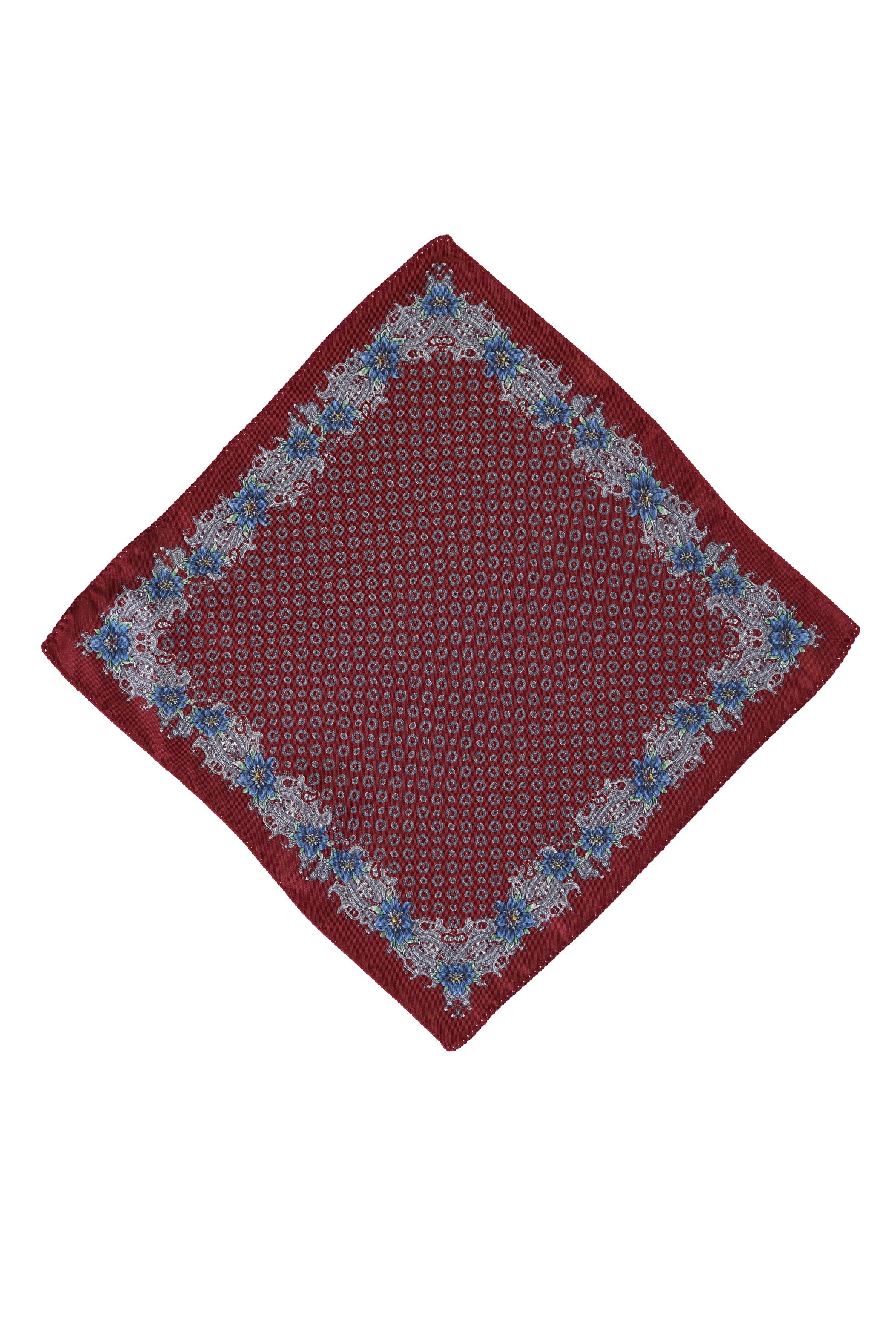 Koyu Bordo İtalyan Desenli Mendil