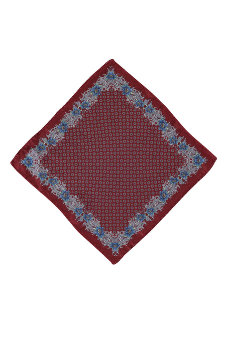 Koyu Bordo İtalyan Desenli Mendil