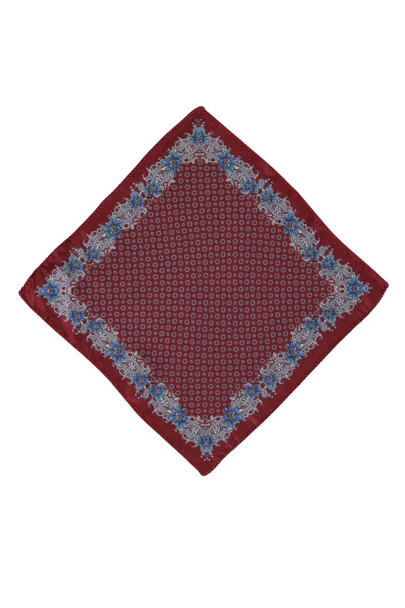 Koyu Bordo İtalyan Desenli Mendil