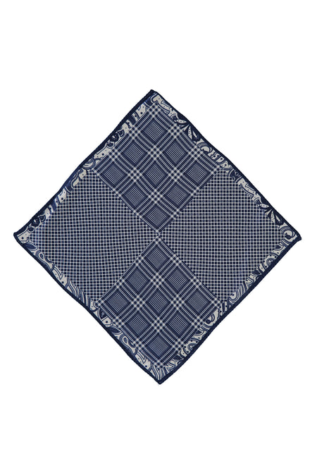 Koyu Lacivert İtalyan Desenli Mendil